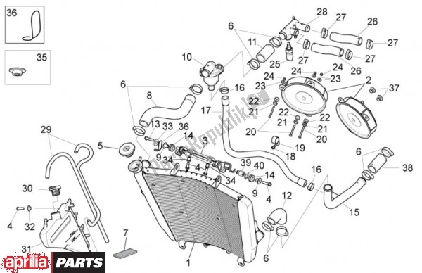 Alle onderdelen voor de Radiator van de Aprilia RSV4 Aprc R 75 1000 2011
