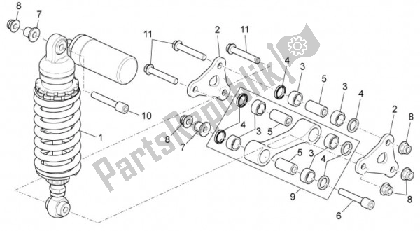 All parts for the Schokdemper Achteraan of the Aprilia RSV4 Aprc R 75 1000 2011