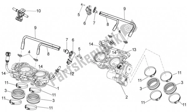 All parts for the Smoorklephuis of the Aprilia RSV4 Aprc R 75 1000 2011