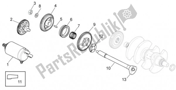 Todas las partes para Starter de Aprilia RSV4 Aprc R 75 1000 2011