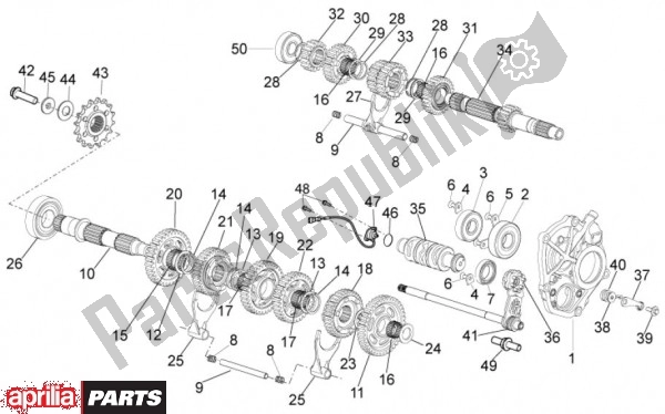 Alle onderdelen voor de Versnellingsbak van de Aprilia RSV4 Aprc R 75 1000 2011