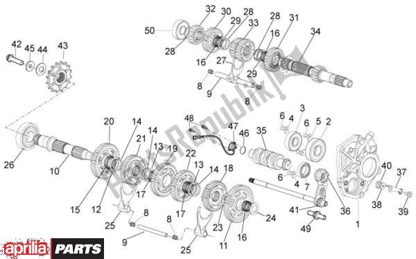 Alle Teile für das Schalttrommel des Aprilia RSV4 Aprc R 75 1000 2011