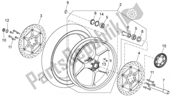 Tutte le parti per il Ruota Anteriore del Aprilia RSV4 Aprc R 75 1000 2011