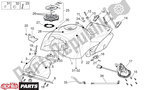 All parts for the Fuel Tank of the Aprilia RSV4 Factory SBK Racing 49 1000 2009 - 2010