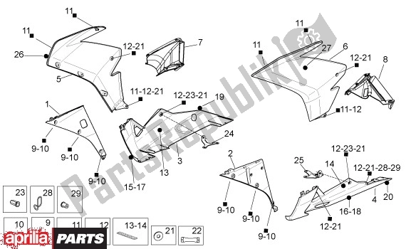 Todas las partes para Frontopbouw Ii de Aprilia RSV4 Factory SBK Racing 49 1000 2009 - 2010