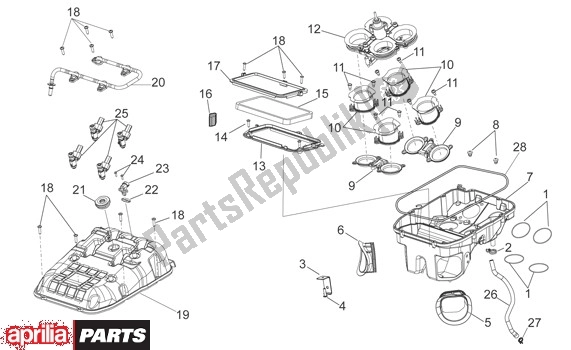 All parts for the Air Cleaner of the Aprilia RSV4 Factory SBK Racing 49 1000 2009 - 2010