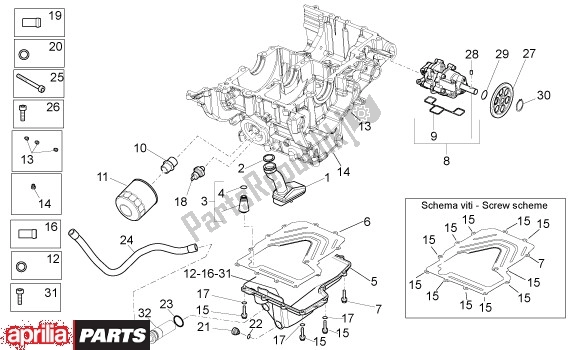 All parts for the Oil Pump of the Aprilia RSV4 Factory SBK Racing 49 1000 2009 - 2010