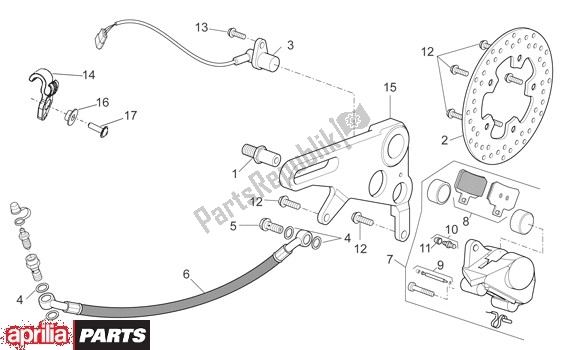 All parts for the Rear Caliper of the Aprilia RSV4 Factory SBK Racing 49 1000 2009 - 2010