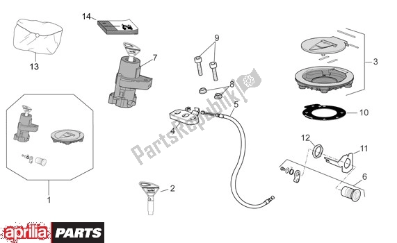 All parts for the Slotset of the Aprilia RSV4 Factory SBK Racing 49 1000 2009 - 2010