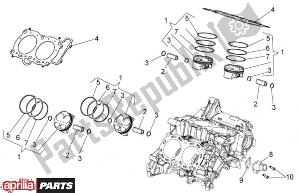 Alle onderdelen voor de Cilinder van de Aprilia RSV4 Factory Aprc 70 1000 2011