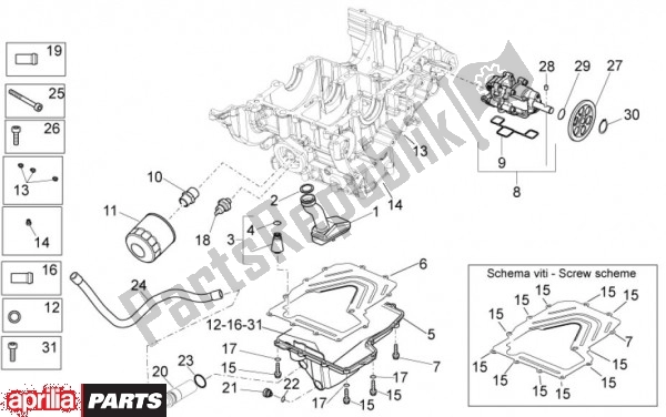All parts for the Oil Pump of the Aprilia RSV4 Factory Aprc 70 1000 2011