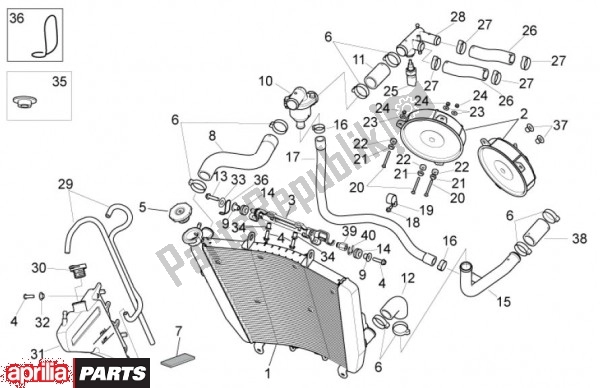 Alle onderdelen voor de Radiator van de Aprilia RSV4 Factory Aprc 70 1000 2011