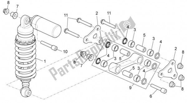 Toutes les pièces pour le Schokdemper Achteraan du Aprilia RSV4 Factory Aprc 70 1000 2011