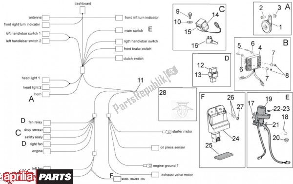 All parts for the Voltage Regulator of the Aprilia RSV4 Factory Aprc 70 1000 2011