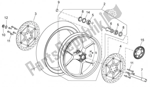 Todas las partes para Rueda Delantera de Aprilia RSV4 Factory Aprc 70 1000 2011