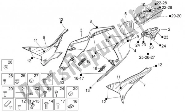 Alle Teile für das Zijbekledingen des Aprilia RSV4 Factory Aprc 70 1000 2011