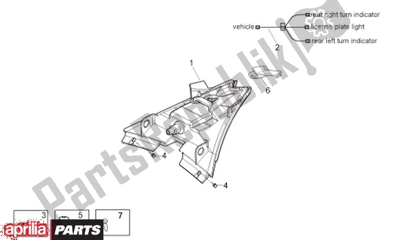 Todas as partes de Luz Traseira do Aprilia RSV4 R 56 1000 2010