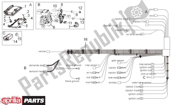 Tutte le parti per il Elektrische Installatie Iii del Aprilia RSV4 R 56 1000 2010