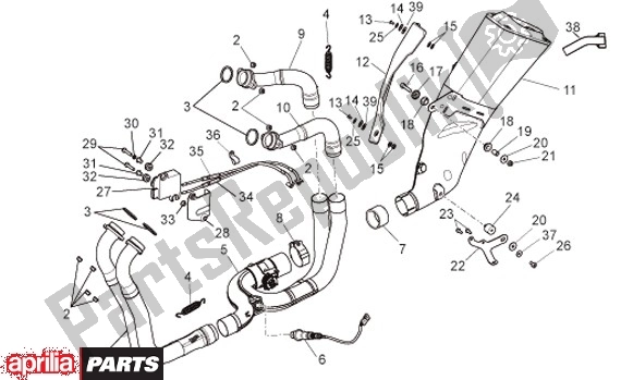 Alle onderdelen voor de Uitlaat van de Aprilia RSV4 R 56 1000 2010