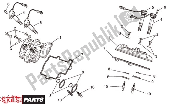 All parts for the Ventieldeksel of the Aprilia RSV4 R 56 1000 2010