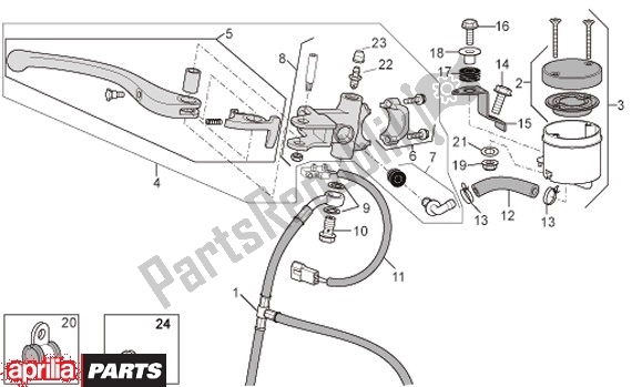 All parts for the Voorwielrempomp of the Aprilia RSV4 R 56 1000 2010