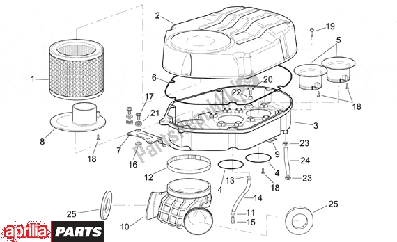 All parts for the Air Box of the Aprilia RSV Mille 10 1000 2000