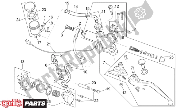 Alle onderdelen voor de Clutch Pump van de Aprilia RSV Mille 10 1000 2000