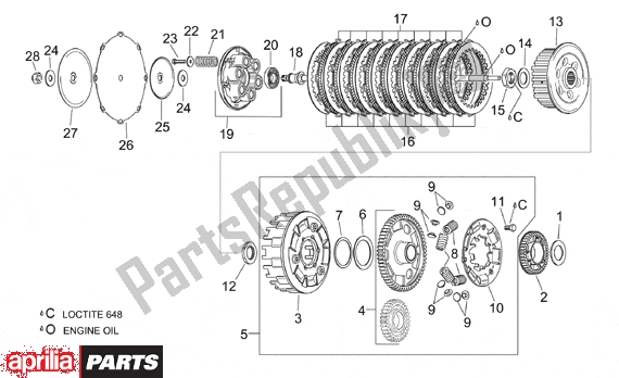 Alle Teile für das Clutch des Aprilia RSV Mille 10 1000 2000