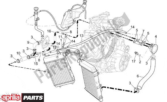 All parts for the Cooling System of the Aprilia RSV Mille 10 1000 2000