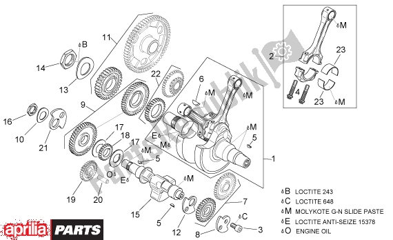 Alle onderdelen voor de Crankshaft I van de Aprilia RSV Mille 10 1000 2000