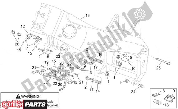 Alle onderdelen voor de Frame Iii van de Aprilia RSV Mille 10 1000 2000