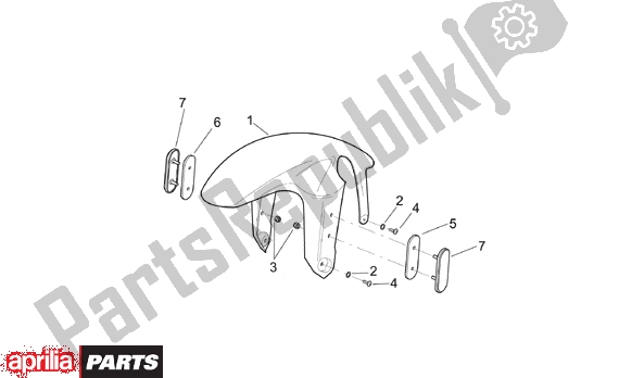 Alle onderdelen voor de Front Body Front Mudguard van de Aprilia RSV Mille 10 1000 2000