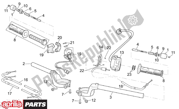 Tutte le parti per il Handlebar del Aprilia RSV Mille 10 1000 2000