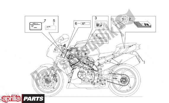 Wszystkie części do Plate Set And Handbook Aprilia RSV Mille 10 1000 2000