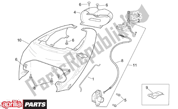 Tutte le parti per il Rear Body Rear Fairing del Aprilia RSV Mille 10 1000 2000