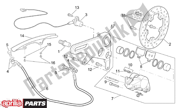 Tutte le parti per il Rear Brake Caliper del Aprilia RSV Mille 10 1000 2000
