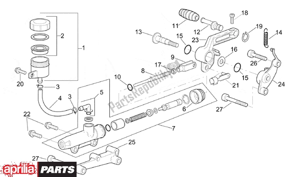 Todas as partes de Rear Brake Pump do Aprilia RSV Mille 10 1000 2000