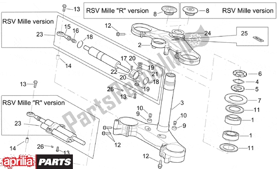 Todas las partes para Steering de Aprilia RSV Mille 10 1000 2000