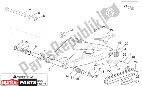 All parts for the Swing Arm of the Aprilia RSV Mille 10 1000 2000