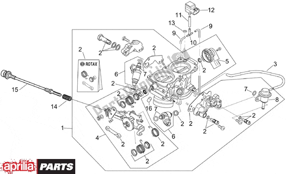 Alle onderdelen voor de Throttle Body van de Aprilia RSV Mille 10 1000 2000