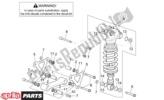 All parts for the Connecting Rod Rear Shock Abs of the Aprilia RSV Mille 390 1000 2001 - 2002