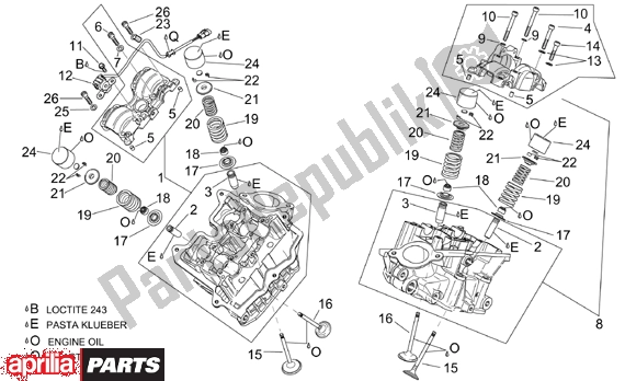 Alle Teile für das Cylinder Head And Valves des Aprilia RSV Mille 390 1000 2001 - 2002