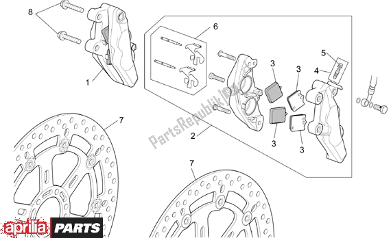 Alle Teile für das Front Brake Caliper des Aprilia RSV Mille 390 1000 2001 - 2002