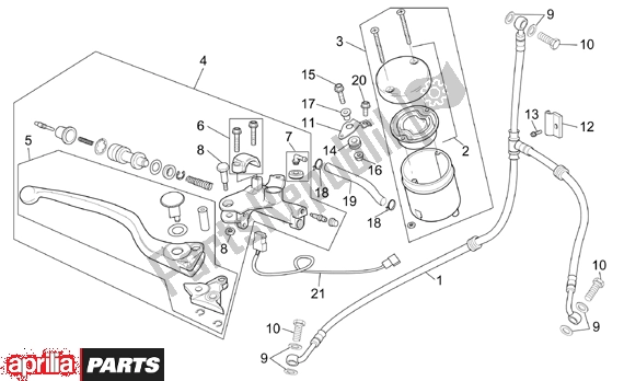 Wszystkie części do Front Brake Pump Aprilia RSV Mille 390 1000 2001 - 2002