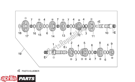 Wszystkie części do Gear Box Aprilia RSV Mille 390 1000 2001 - 2002