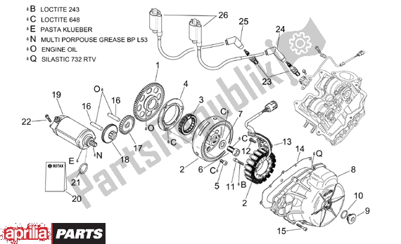 Alle onderdelen voor de Ignition Unit van de Aprilia RSV Mille 390 1000 2001 - 2002