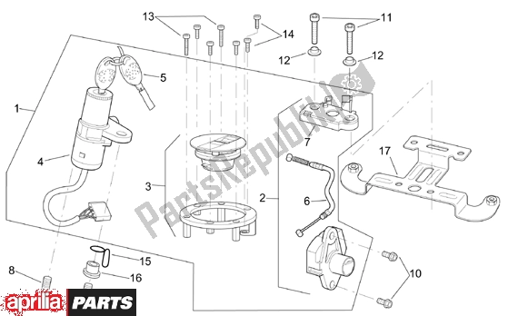 Wszystkie części do Lock Hardware Kit Aprilia RSV Mille 390 1000 2001 - 2002