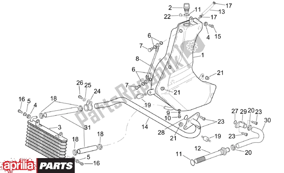 All parts for the Oil Tank of the Aprilia RSV Mille 390 1000 2001 - 2002