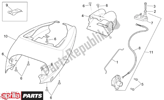 Wszystkie części do Rear Body Rear Fairing Aprilia RSV Mille 390 1000 2001 - 2002