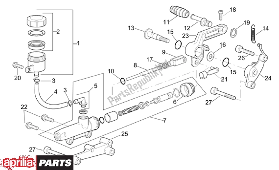 Todas las partes para Rear Brake Pump de Aprilia RSV Mille 390 1000 2001 - 2002